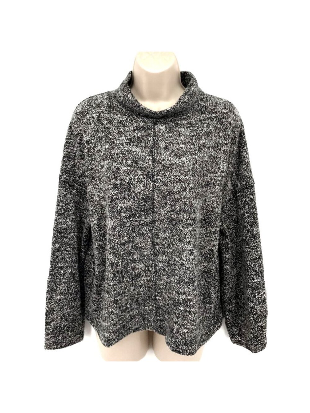 Madewell Womens Black & White Marled Knit Mock Neck Sweater Size M